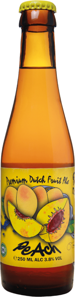 A bottle of Peach beer.