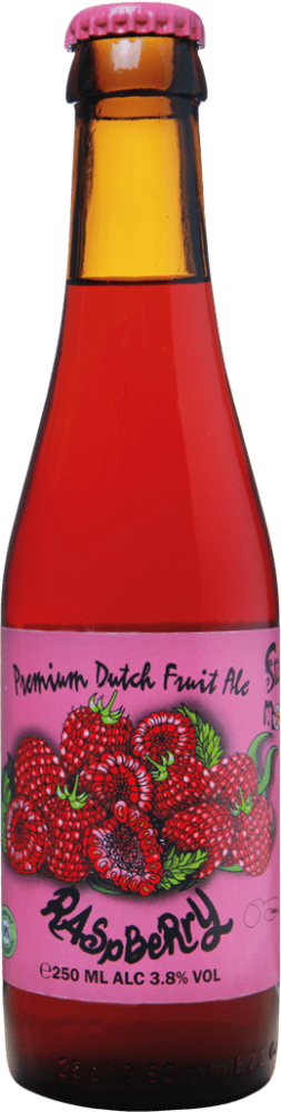 A bottle of Raspberry beer.